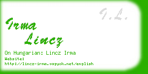 irma lincz business card